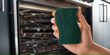 a Heavy Duty Scrub Sponge that can be used to properly clean an oven
